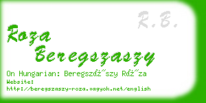 roza beregszaszy business card